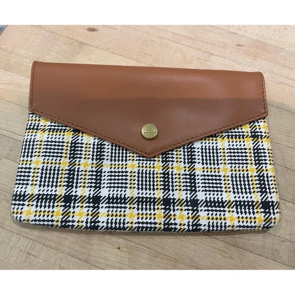 Ipsy September 2021 Envelope Glam Bag Yellow Plaid Makeup Bag